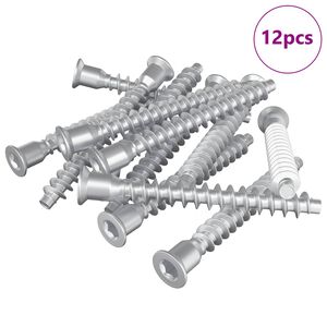 vidaXL Potrdilni vijaki 12 pcs srebrna &Oslash;7 x 58 mm Kovina
