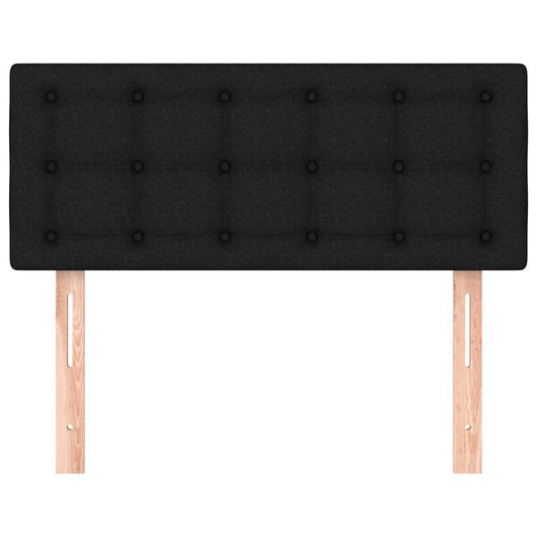 vidaXL Posteljno vzglavje črno 90x5x78/88 cm blago