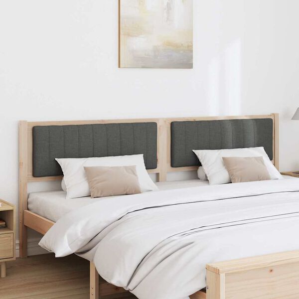 vidaXL Tapecirano vzglavje z vzglavjem Rjava 200 cm Masivno borovo les