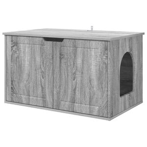 vidaXL Mačja hi&scaron;a Siva Sonoma 85 x 55 x 50,5 cm Inženirski les