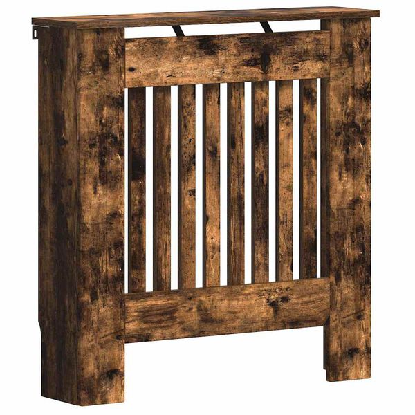 vidaXL Pokrov radiatorja Dimljeni oreh 78 x 19 x 81,5 cm