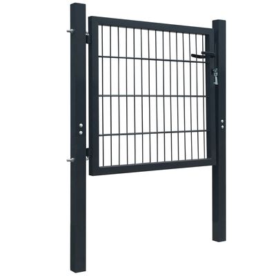 vidaXL 2D ograjna vrata (enojna) antracitno siva 106x130 cm