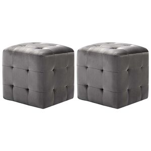 vidaXL Tabure 2 kosa siv 30x30x30 cm žametno blago