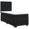 vidaXL Box spring postelja z vzmetnico črna 100x200 cm žamet