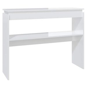 vidaXL Konzolna mizica visok sijaj bela 102x30x80 cm iverna plo&scaron;ča