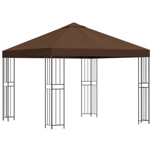 vidaXL Paviljon 3 x 3 m Rjava Poliester in jeklo 190 gsm