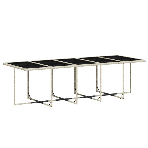 vidaXL Vrtna jedilna garnitura 15-delna z blazinami sv. siv poli ratan