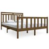vidaXL Posteljni okvir medeno rjav iz trdnega lesa 140x190 cm