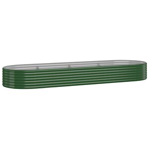 vidaXL Visoka greda iz cinkanega jekla 322x100x36 cm zelena