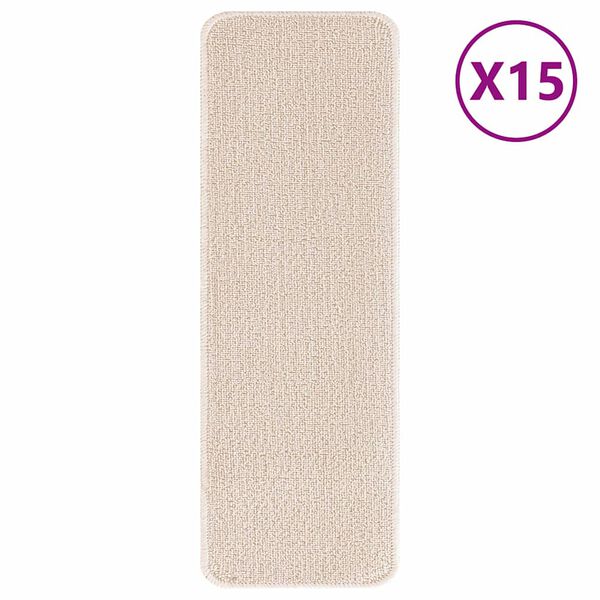 vidaXL Podloge proti zdrsu za stopnice 15 pcs krema 60 x 25 cm PP