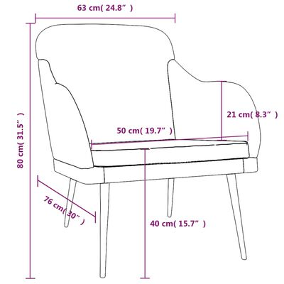 vidaXL Fotelj krem 63x76x80 cm žamet