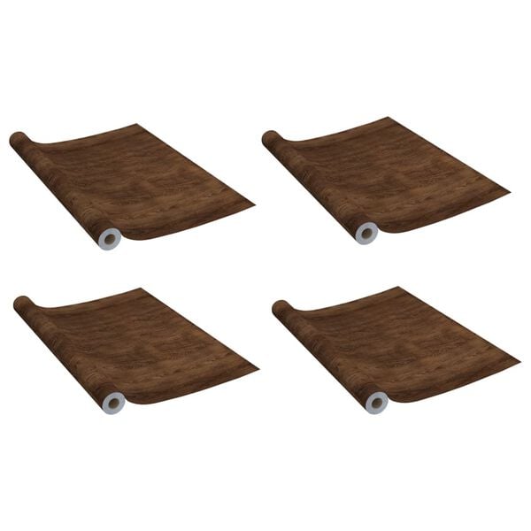 vidaXL Samolepilna folija za vrata 4 kosi temni hrast 210x90 cm PVC