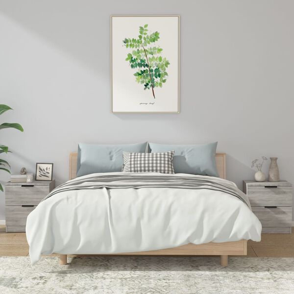 vidaXL Nočna omarica 2 kosa siva sonoma konstruiran les