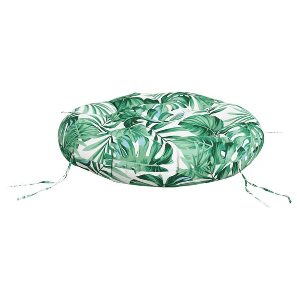 vidaXL Okrogla blazina vzorec listja &Oslash; 60 x 11 cm oxford tkanina