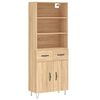 vidaXL Visoka komoda sonoma hrast 69,5x34x180 cm inženirski les