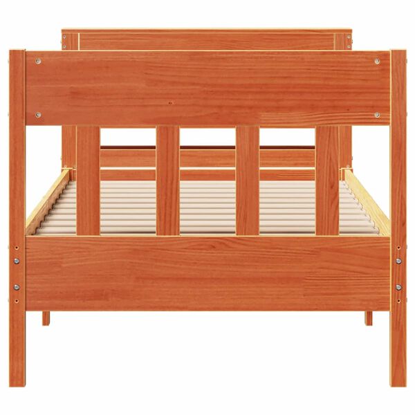 vidaXL Posteljni okvir brez vzmetnice vo&scaron;čeno rjav 90x190 cm borovina