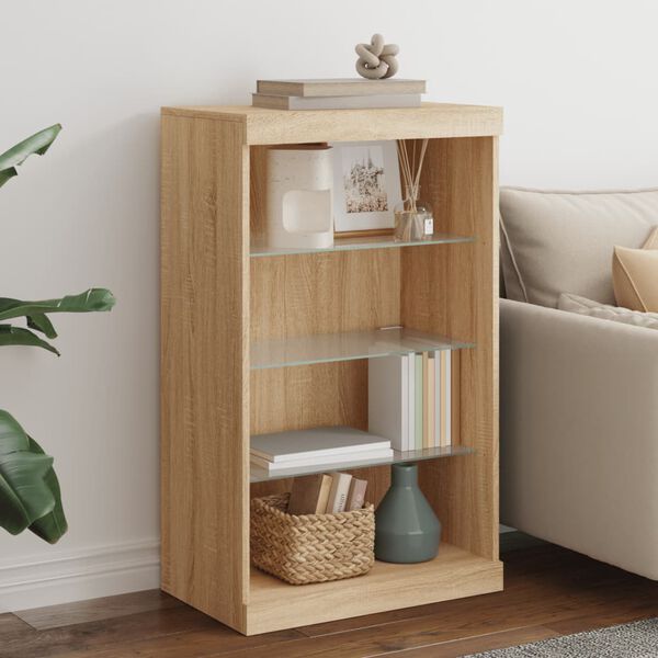 vidaXL Komoda z LED lučkami sonoma hrast 60,5x37x100 cm