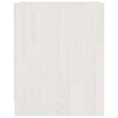 vidaXL Nočna omarica bela 35,5x33,5x41,5 cm trdna borovina