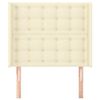 vidaXL Vzglavje z u&scaron;esi krem 103x16x118/128 cm umetno usnje