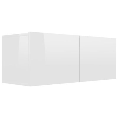 vidaXL TV omarica visok sijaj bela 80x30x30 cm iverna plošča
