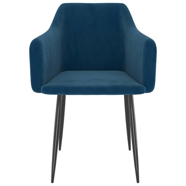 vidaXL Jedilni stoli 2 kosa moder žamet