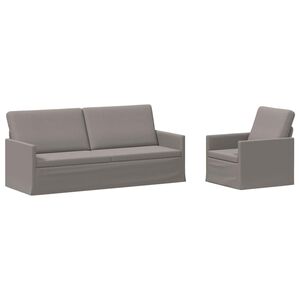 vidaXL Kavčna garnitura 2 pcs Taupe Blago