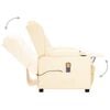 vidaXL Masažni stol s funkcijo vstajanja krem umetno usnje