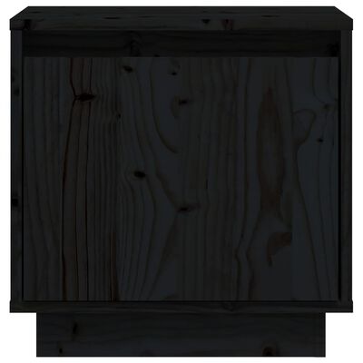 vidaXL Nočna omarica črna 40x30x40 cm trdna borovina