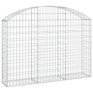 vidaXL Obokana gabionska ko&scaron;ara 150x30x100/120 cm pocinkano železo