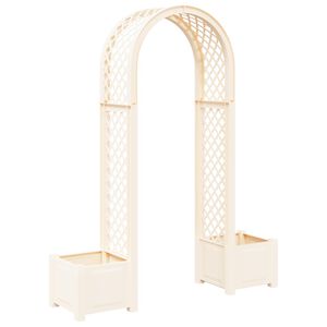 vidaXL Vrtni lok z zasaditvijo Bela 168,5 x 43 x 207 cm PP
