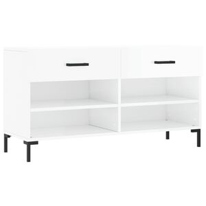 vidaXL Regal za čevlje visok sijaj bel 102x35x55 cm inženirski les