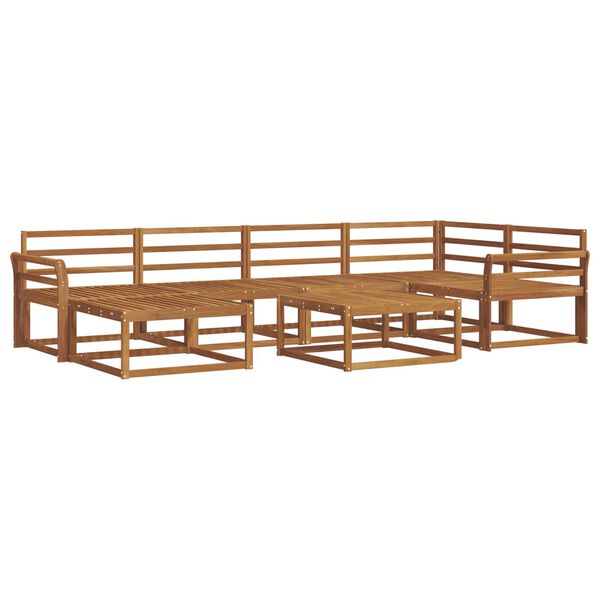 vidaXL Zunanja garnitura za sedenje 7 pcs Naravna Masiven les akacije