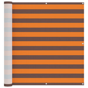 vidaXL Balconska mreža Oranžna in Rjava 110 x 600 cm Oxford tkanina