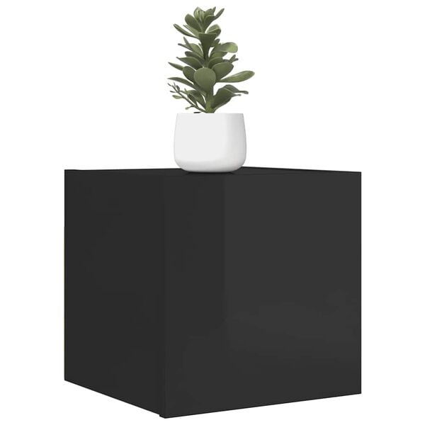 vidaXL Stenske TV omarice 4 kosi visok sijaj črne 30,5x30x30 cm