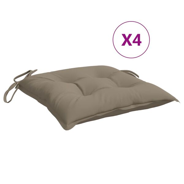 vidaXL Blazine za stole 4 kosi taupe 40x40x7 cm oxford tkanina