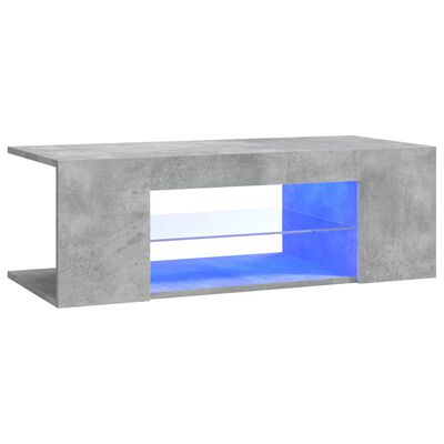 vidaXL TV omarica z LED lučkami betonsko siva 90x39x30 cm