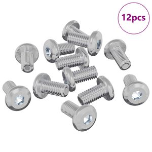 vidaXL Zaklepni vijak Enobarvno 12 pcs srebrna M6 x 12 mm Jeklo