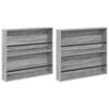 vidaXL Regal za revije s polico 2 kos Siva Sonoma 80 x 12 x 70 cm