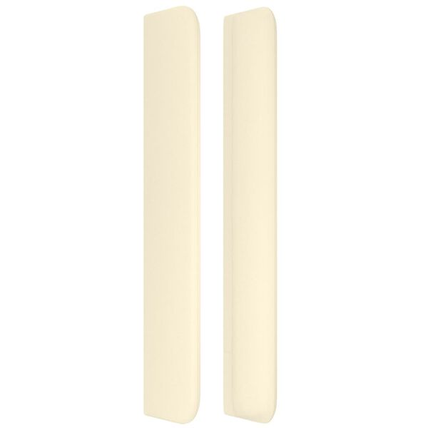 vidaXL Vzglavje z u&scaron;esi krem 103x16x118/128 cm umetno usnje