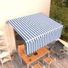 vidaXL Avtomatsko zložljiva tenda s senčilom 4,5x3 m modra in bela