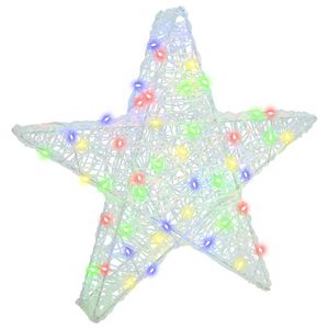 vidaXL 3D zvezda 50 LED večbarvno 55 x 53.5 x 10 cm Akril