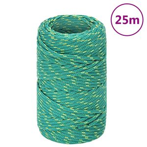 vidaXL Vrv za čoln zelena 2 mm 25 m polipropilen