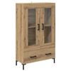 vidaXL Visok predalnik Umetni hrast 69,5 x 31 x 115 cm Inženirski les