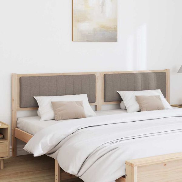 vidaXL Tapecirano vzglavje z vzglavjem Rjava 200 cm Masivno borovo les