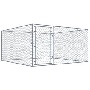 vidaXL Zunanji pasji boks pocinkano jeklo 2x2x1 m