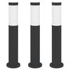 vidaXL Stebričke 3 kosi 50 cm nerjaveče jeklo IP44