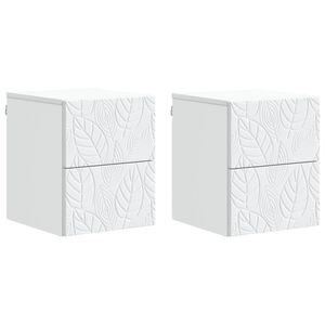 vidaXL Stenski nočni omarici 2 kos Bela 34,5 x 33 x 40 cm