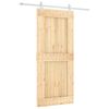 vidaXL Drsna vrata Naravna in bela 90 x 210 cm Masiven borov les