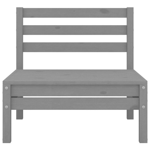 vidaXL Vrtna sedežna garnitura 6-delna siva trdna borovina