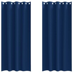 vidaXL Zavese za zatemnitev z obroči 2 kos Temno modra 245 x 140 cm